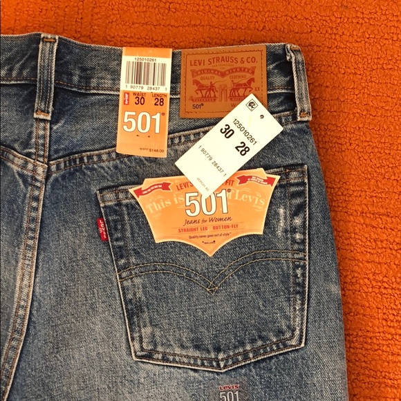 Levi's Levi's 501 STRAIGHT LEG BUTTON-FLY Euro model straight denim pants for men, equivalent to w31 cotton blue type Vintage Second Hand main image 1